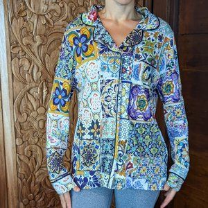 Maroco print Pijama blouse - JOHNNY WAS